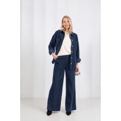 Tamsiai mėlynas velvetinis švarkelis LOS ANGELES | SAVITI