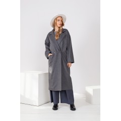 Tamsiai pilkas oversize paltas NEW YORK