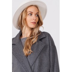 Tamsiai pilkas oversize paltas NEW YORK