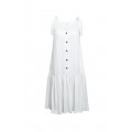 Balta dryžuota suknelė su petnešėlėmis "NIDA"